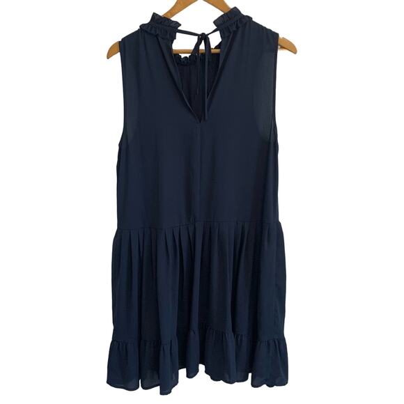 Anthropologie Sunday Best Navy Blue Sleeveless Ruffled Mini Dress - Picture 9 of 10